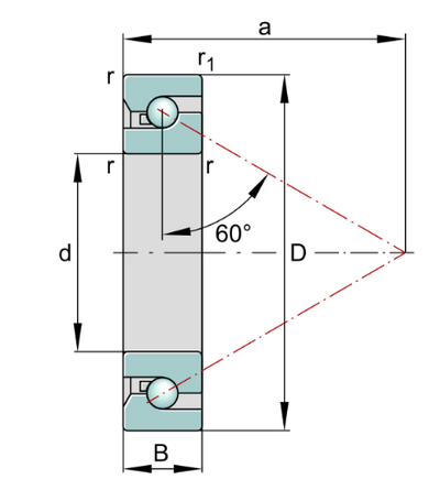 BSB1547-SU-XL Axial Angular Contact Ball Bearing drawing BSB1547-SU-XL Axial Angular Contact Ball Bearing drawing